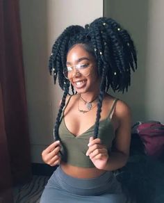 Twisted Hair, Twist Braid Hairstyles, Braids With Beads, Girls Braids, Long Natural Hair, Twist Braids, Black Girls Hairstyles, Natural Hair Care