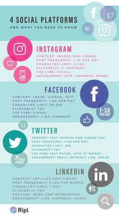 an info sheet with different types of social media