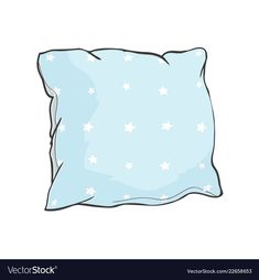 a blue pillow with white stars on the side and a blank space for your text