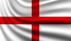 the flag of england is shown in red and white with wavy folds on it's sides