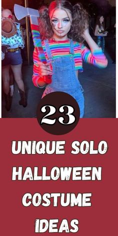 an image of a woman with makeup on her face and the words 28 unique solo halloween costume ideas