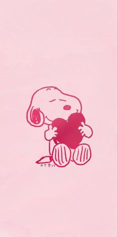 a drawing of a person holding a teddy bear on a pink background with the word love written below it