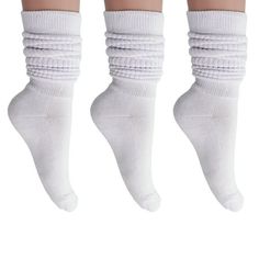 White Slouch Socks for Women: These classic, retro socks come in a wide range of colors to meet your fashion needs. Womens trendy socks can be worn pulled up to your knees to make knee high socks to wear with your boots or scrunched down to your ankles for a timeless look in your sneakers. Womens slouch socks are made of 85% Cotton 13% Polyamid 2% Elasthane. With moderate thickness, these slouch socks are perfect for wear during all seasons as you can wear them with your desired footwear at the Cheap Super Soft White Socks, Cheap White Knee-high Socks For Winter, Cozy Thick White Socks, White Slouch Socks, White Warm One-size Socks, Retro Socks, Trendy Socks, Sneakers Womens, Slouch Socks