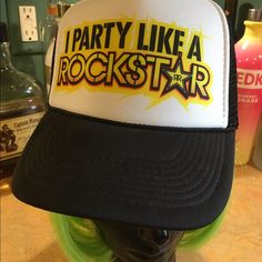 Rockstar Hat One Size Nwot Full Service, Customer Support, Trucker Hat, Fast Delivery, Womens Sizes, Hats, Women Shopping, Black, Color