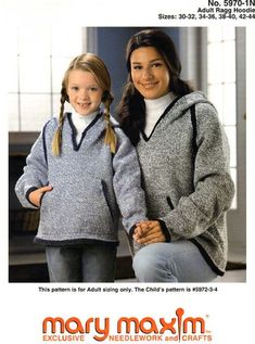 an advertisement for the mary moxom sweaters and hoodies sewing pattern is shown