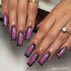 Airbrush Nail, Pink Tip Nails, Halloween Acrylic Nails, Airbrush Nails, Grunge Nails, Colored Acrylic Nails, Classy Acrylic Nails, Really Cute Nails