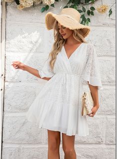 JJ's House No Ruffle Lace Polyester Mini V-Neck Spring Summer A-line Elastic Waist Yes White S Height:5.7ft(174cm) Bust:33.5in(85cm) Waist:26in(66cm) Hips:36in(91cm) Hall Beach Garden / Outdoor Dress. #JJ's House #No #Ruffle #Lace #Polyester #Mini #VNeck #Spring #Summer #Aline #ElasticWaist #Yes #White #S #Hall #Beach #GardenOutdoor #Dress Summer Fit And Flare V-neck Dress, White Sun Dress, Outdoor Dress, Dress Es, Elastic Waist, Spring Summer, V Neck, Mini Dress, Cute Outfits