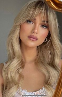 Blonde Hair With Fringe, Blonde Fringe, The Best Haircut, Blonde Hair With Bangs, Blonde Hair Inspiration, Blonde Hair Looks, Fringe Hairstyles, Long Hair With Bangs, Retro Hairstyles