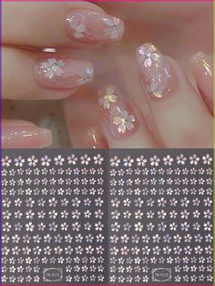 Multicolore  Collar  ABS Géométrique,Plantes Autocollants d'art d'ongle 2D Embellished Nail Design With Stickers, Japanese Nails Designs, Sakura Nails Design, Japanese Nail Art Elegant, Japanese Style Wedding, 2d Nail Art, Sakura Nails, Sakura Nail Art, Nail Art Mariage