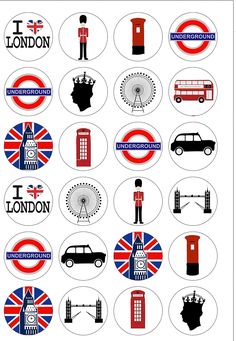 the british symbols are arranged in circles