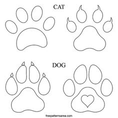 cat and dog paw printable coloring pages for kids to color with their own pictures