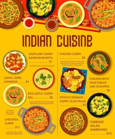 Indian food restaurant meals menu page template Indian Food Design, Indian Restaurant, Indian Wedding Food Menu List, Indian Food Poster Design, Indian Food Menu