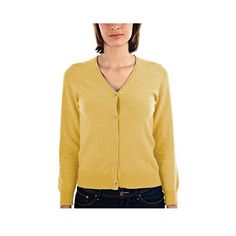 Parisbonbon Women's 100% Cashmere V-Neck Cardigan Color Yellow Vanilla Size 1X Blackfriday Thanksgiving sale USA Winter V-neck Solid Cardigan, Winter Solid Color V-neck Cardigan, Yellow V-neck Sweater Affordable, Yellow Fitted V-neck Cardigan, Yellow Long-sleeve Cardigan With Button Closure, V Neck Cardigan, Yellow Color