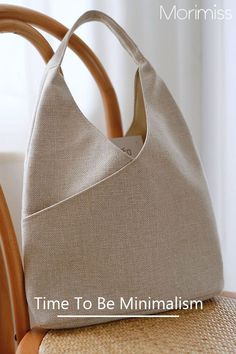 Beach Style Casual Cotton Linen Shoulder Bag/ Handbag How To Sew Bag, Decorated Tote Bags, Minimalist Bags, Linen Handbags, Linen Outfits, Canvas Bag Design, Diy Sewing Gifts, Simple Bag, Handmade Fabric Bags