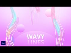 an abstract pink background with wavy lines and circles on the bottom right hand corner, which reads'wave lines '