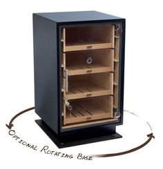 Manchester Counter Glass Door Cigar Humidor | 250 Cigars Humidor Cabinet, Frameless Glass Door, Frameless Glass Doors, Retail Store Display, Acrylic Drawers, Counter Display, Humidifiers, Humidor, Black Bar