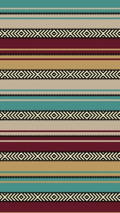 a striped pattern with different colors and patterns on the bottom, in brown, blue, green