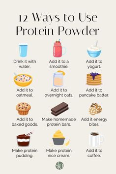 From smoothies to oatmeal to baked goods, here are 12 of the best creative ways to use protein powder and increase your protein intake. What To Put Protein Powder In, What Protein Powder Is Right For Me, How To Eat Protein Powder, What To Add Protein Powder To, Food With Protein Powder, How To Take Protein Powder, Different Ways To Use Protein Powder, Best Ways To Get Protein In, What To Mix Protein Powder With