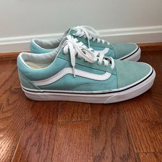 Never Worn! Size 10 (Womens) Vans Old Skool Shoes | Canal Blue Blue Vans, New Vans, Vans Blue, Vans Old Skool, Womens Vans, Old Skool, Vans Shoes, Athletic Shoes, Color Blue