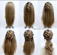 Wedding Hairstyles Tutorial, Braided Hairstyle, Long Hair Wedding Styles, Long Hair Color, Long Hair Updo, Peinados Fáciles Para Cabello Corto, Hair Up Styles, Hairdo For Long Hair, Different Hairstyles