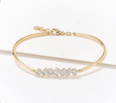 A sweet and petite bangle provides the perfect palette for a luxe line-up of round and baguette diamonds. From Affinity® Diamonds. Diamond And Gold Bangles, Baguette Diamonds, Perfect Palette, Diamonds And Gold, Diamond Bangle, Baguette Diamond, Gold Bangles, Jewelry Bracelets, Bangles