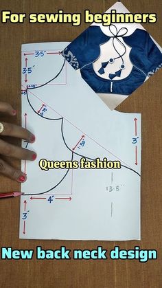 the sewing pattern is being sewn for beginners