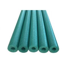 turquoise colored plastic tube on white background