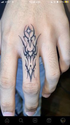 a person's hand with a tattoo on it