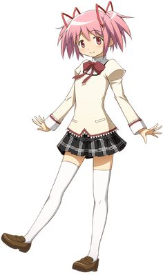 an anime character with pink hair and white shirt