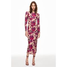 Multicolored Floral (90% Poly, 10% Spandex). Cocktail Dresses. Crew Neck. Long Sleeve. Side Zipper Closure. Shoulder to Hemline Length: 52". Made In The USA Of Imported Fabric. Rent The Runway, Pencil Dress, Cocktail Dresses, Side Zipper, Cocktail Dress, Pencil, Spandex, Crew Neck, New York