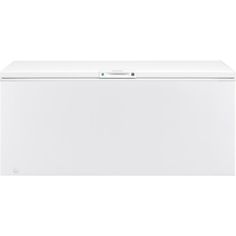 a white chest freezer sitting on top of a counter