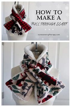 a scarf is shown on a mannequin with the words how to make a pull through scarf