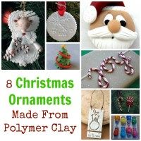 christmas ornaments made from polymer clay are featured in the book 8 christmas ornaments ornaments