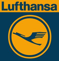 there is a sign that says lufthansa on it