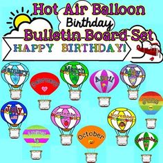 hot air balloon birthday card with happy birthday balloons