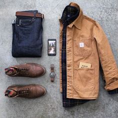 Herren Style, Mens Fashion Edgy, Tim Hortons, Mens Fashion Rugged, Outfit Grid, Mens Fashion Casual Outfits, Chore Jacket, Night Out Outfit, Men Style Tips