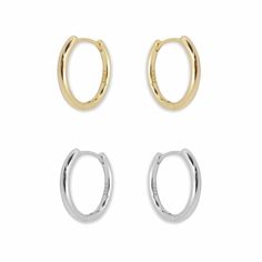 Simple Everyday Hoops (20 mm) Simple Gold Hoops, Simple Gold Hoop Earrings, Earrings Simple Gold, Gold Hoops Earrings, Earrings White Gold, Minimal Gold, Earrings Minimal, Simple Hoop Earrings, Graduation Jewelry