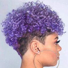 Curly Hair Photos, Hairstyle Gallery, Short Natural Hair Styles, Short Curly Hair, Smooth Hair, Purple Hair, Curly Hair Styles Naturally