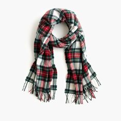 NEW J.CREW TARTAN SCARF, RED MULTI, ITEM H3794 WQ2910 - BRAND NEW WITH TAG ** 100% AUTHENTIC ** PURCHASED FROM A J.CREW RETAIL STORE / J.CREW ONLINE ** MSRP $59.50 - A reversible wool scarf in festive tartan is a holiday-gifting must (for yourself, too).  Wool/polyamide/other fibers.  73 3/4" L x 20" W.   Made in Italy. Buy with confidence from an established seller with 100% feedback rating. From our smoke-free, pet-free home NEW J.CRE Tartan Plaid Scarf, Tartan Scarf, Holiday Plaid, Crew Clothing, Wool Scarf, Wool Plaid, Winter Fashion Outfits, Scarf Styles, Holiday Outfits