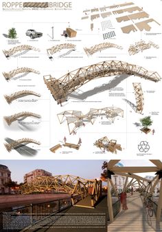 an image of a bridge that is in the process of being built and then finished