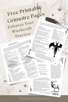 Download your free printable grimoire pages and enhance your witchcraft practice! These beautifully designed pages feature magical correspondences, spells, and rituals for everyday use. Perfect for witches, pagans, and spiritual seekers, these grimoire pages will help you document your journey and connect with your craft. Get your free download today and start building your personal Book of Shadows with ease! Witchy Printables Journal Pages, Wicca Printables Free, Book Of Shadows Pdf Worksheet, Book Of Shadows Pdf Free, Grimoire First Page Ideas, Witchy Planner Printables Free, Grimoire Book Blessing, Diy Oracle Cards Free Printable, Witch Coloring Pages Free Printable