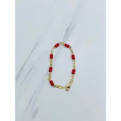 ❤️ Real 10k Gold Baby Bracelet red Beads ❤️ This bracelet is 5.75” Long ❤️ The power of red is believed to protect children. Many legends mentioned the power of coral used as a talisman to protect newborns in Ancient Rome. In the Hispanic culture is a tradition that babies wear a red piece of jewelry, as well. ❤️ 4mm red balls with 10k gold cuban style link ❤️ Boy or girl / newborns protection New fine jewelry ❤️ Pulsera de bebé con bolitas rojas ❤️ Oro de 10 Kilates ❤️ Protección talismán de Niño o niña recién nacido bebé. ❤️ Este brasalete de oro mide 5.75 pulgadas SKU 700 Hypoallergenic Red Beaded Bracelets With Round Beads, Hypoallergenic Red Beaded Bracelets, Red Spiritual Jewelry With Spacer Beads, Adjustable Red Name Bracelet With Round Beads, Red Beaded Charm Bracelet In Spiritual Style, Spiritual Beaded Red Charm Bracelet, Spiritual Red Beaded Charm Bracelet, Red Beaded Name Bracelet With Round Beads, Red Beaded Name Bracelet