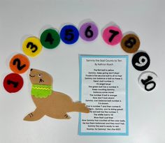 a bulletin board with numbers and a seal on it