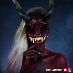 ROGUE + WOLF on Instagram: “This is AMAZING! Have you started practising your Halloween makeup yet? - - - - @simple.symphony #makeup #makeupforever #makeupgirl #mua…” Haunted House Makeup, Demon Makeup, Inner Demon, Devil Makeup, Face Awards, Creepy Makeup, Amazing Halloween Makeup