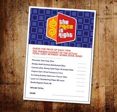 the price is right poster on wood background