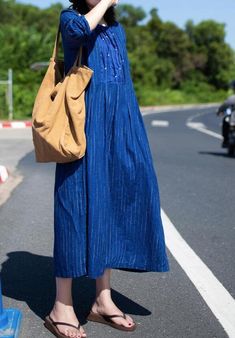 Womens linen dress Womens casual dress blue longsleeve | Etsy Elegant Cotton A-line Vintage Dress, Cotton Dresses For Spring, Cotton A-line Beach Dresses, Spring Cotton Midi Sundress, Spring Cotton Sundress Midi Dress, Spring Cotton Midi Dress For Casual Occasions, Casual Knee-length Cotton Sundress, Knee-length Cotton Sundress For Dress Down, Knee-length Cotton Sundress For Dress Down Occasions