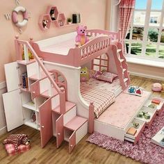 Bunk Beds Small Room, Mattress Room, Bed For Girls Room, Bunk Beds With Stairs, Space Bedding, Kids Bedroom Designs, Kids Bunk Beds, Girl Bedroom Designs