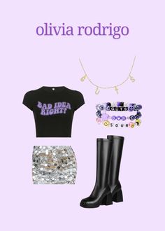 an image of a woman's outfit and accessories with the words, bad idea right