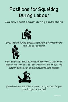 the instructions for squatting during labor