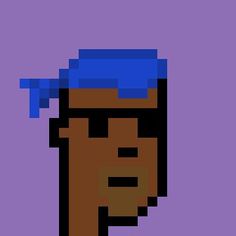 the face of a man with glasses and a blue cap is shown in this pixel art style